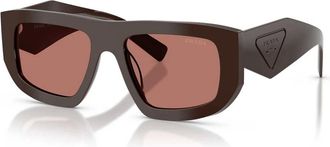 Prada Sunglasses, unisex, Brown, Size: 53 MM Rectangular Sunglasses