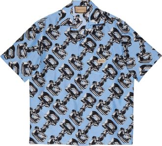 Gucci 3D Glass Horsebit Print Shirt Light Blue Grey 773188-ZAQDW-4834