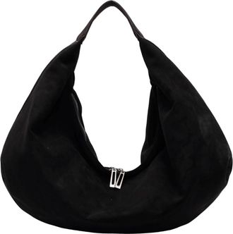 Generic Women Suede Shoulder Bag Slouchy Hobo Bag with Zipper Tote Bag Large Capacity Handbag for Work Travel (Black)
