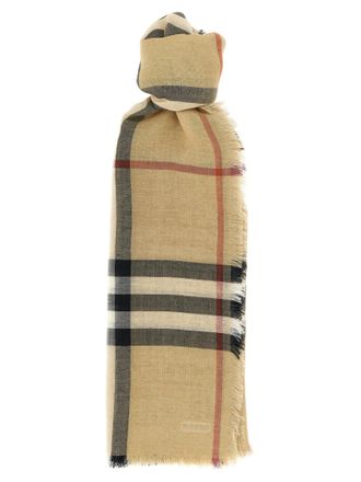Burberry Beigekleurige Wol Foulard