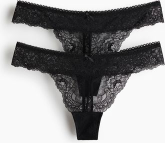 H&M 2er-Pack Tangas aus Spitze - Schwarz