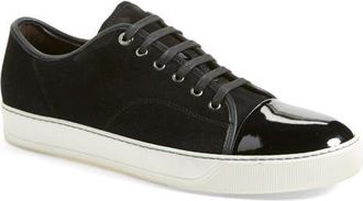 Lanvin Dbb1 Suede And Patent Leather Sneakers in Black at Nordstrom, Size 12
