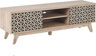 Beliani Beliani - tv Stand Entertainment Unit mdf Printed Door Living Room Light Wood Prescot
