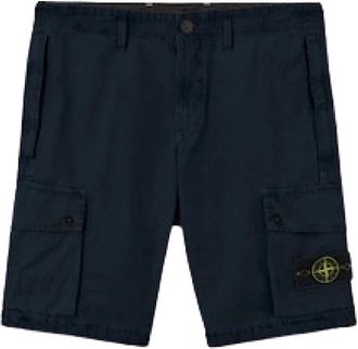 Stone Island Cargo Shorts - Heren - Korte Broeken - Blauw - W30 - Katoen - Korte Broeken