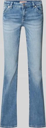 Gina Tricot Flared Jeans im Used-Look Modell Poppy in Jeansblau, Gr&ouml;&szlig;e 34