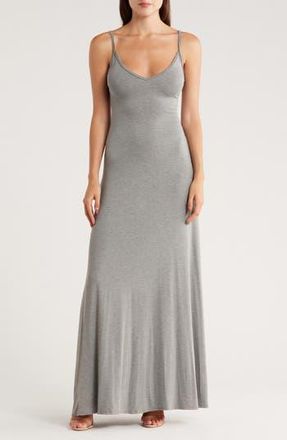 Go Couture V-Neck Maxi Dress in Charcoal at Nordstrom Rack, Size X-Large