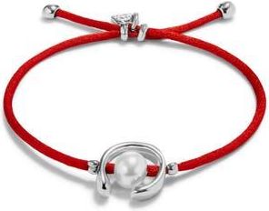 UNOde50 Sterling silver-plated red thread bracelet with shell pearl accessory at Nordstrom
