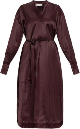 Tory Burch Satijnen Jurk met Decoratief Trekkoord - Dames - Casual kleedjes - Rood - XS - Satijn - Kleedjes