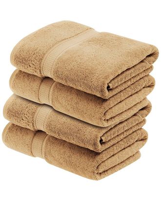 Superior Set Of 4 Egyptian Cotton Plush Heavyweight Absorbent Luxury Soft Bath Towels