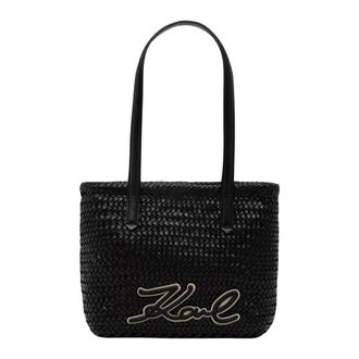 Karl Lagerfeld Tassen, Dames, Zwart, ONE Size, Leer, Tote Bag