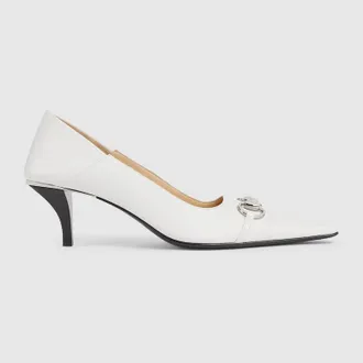 Gucci Womens Vittoria Pump, White, Leather