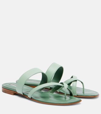 Manolo Blahnik Susaflat leather thong sandals