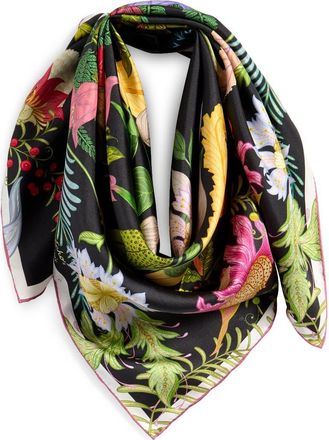 Echo Oasis Silk Square Scarf in Black at Nordstrom