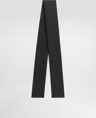 Dolce & Gabbana Wool Gabardine Scarf - Man Scarves And Silks Black Wool Onesize