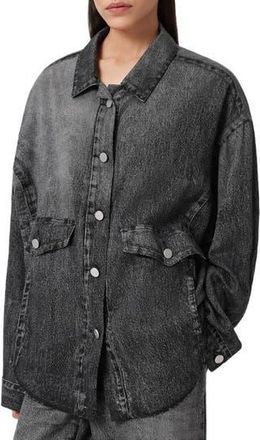 AllSaints Hettie Illusion Denim Shacket in Illusion Black at Nordstrom Rack, Size X-Small