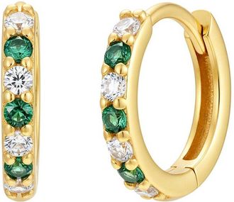 Liv Oliver 18K Plated 0.48 Ct. Tw. Green Quartz Cz Earrings