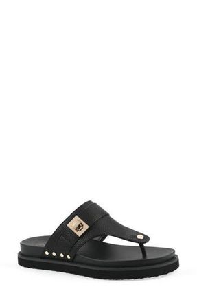 White Mountain Malabar Thong Sandal in Black/Smooth W/Black Footbed at Nordstrom Rack, Size 7.5