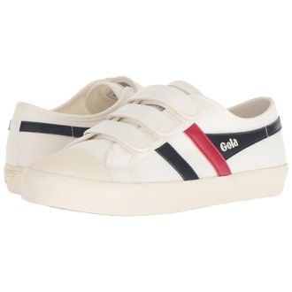 Gola Womens Gola Coaster Sneakers Off-White Red Canvas Lifestyle Shoes HAWK2006