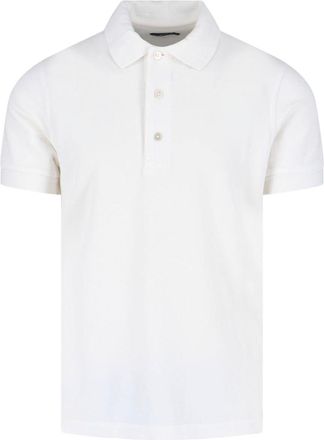 Tom Ford White Cotton-Blend Ribbed Polo Shirt