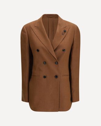 Lardini Double-breasted linen Blazer Female 40