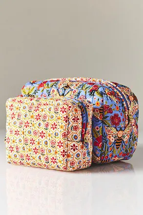 Printfresh Bee Tapestry Delphinium Blue Oversized Pouch Duo