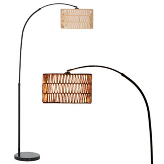 HOMCOM Floor Lamp for Living Room - Standing Lamp with Foot Switch - Black | TJ Hughes