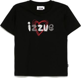 Izzue embroidered T-shirt - women - Cotton - S - Black