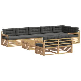 vidaXL Conjunto De Sof&aacute;s De Exterior 9 Pcs Blanco Y Antracita Vidaxl