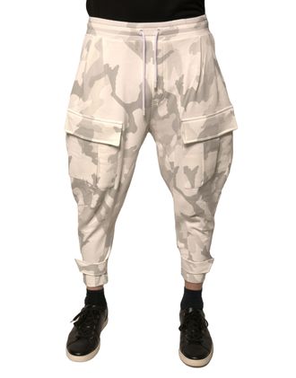 Dolce & Gabbana Mens Camouflage Cotton Joggers White