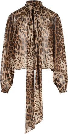 Dolce & Gabbana Camicia in seta con stampa leopardata Dolce & Gabbana