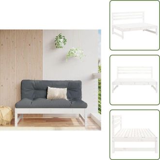 vidaXL Divano da esterno - vidaXL Divano Centrale Giardino Bianco 120x80cm Legno Massello Pino - Divano modulare