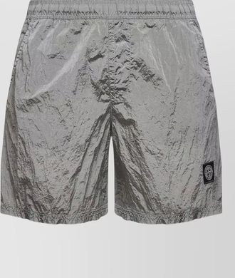 Stone Island shorts crinkled texture back pocket design