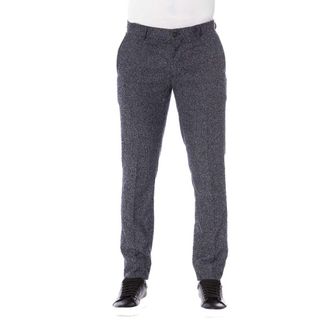 Trussardi Mens Tweed Trousers Tailored Fit - Grey Cotton - Size EU 48 (Mens)