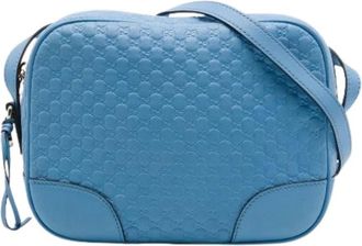 Gucci Pre-owned Leather gucci-bags - Dames - Vintage Schoudertas - Blauw - ONE Size - Vintage