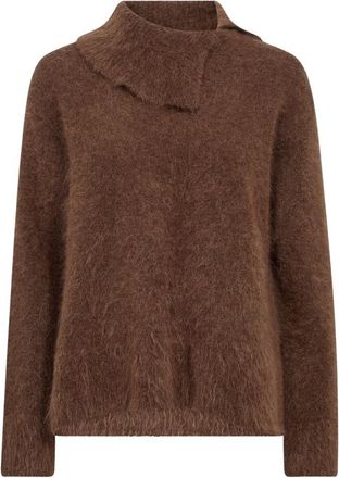 Mos Mosh Gebreide kleding - Dames - Ronde hals truien - Bruin - S - Truien & Vesten
