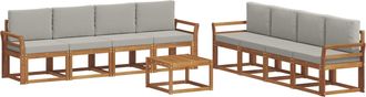 vidaXL Conjunto De Sof&aacute;s De Exterior 9 Uds. Gris Natural Y Claro Vidaxl