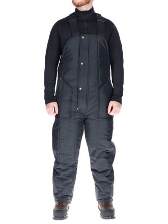 RefrigiWear Insulated Softshell Bib Overalls In Black