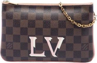 Louis Vuitton Pre-owned Clutches, female, Brown, Size: ONE SIZE Pre-owned Pochette Double Zip