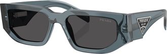 Prada Dark Grey Rectangular Mens Sunglasses PR 09ZSF 17T08Z 55