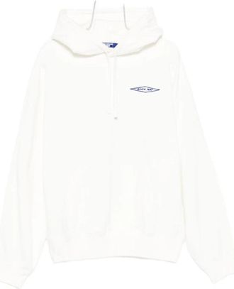 Junya Watanabe Embroidered Logo Hoodie - Heren - Hoodies - Wit - M - Katoen - Hoodies & sweatvesten
