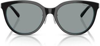 Tiffany & Co. 55mm Round Sunglasses in Black On Tiffany Blue/grey at Nordstrom