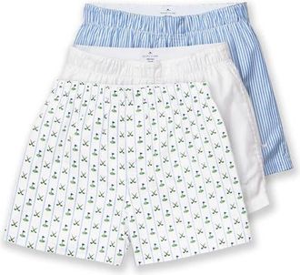 Petite Plume Assorted 3-Pack Cotton Twill Boxers in Blue at Nordstrom, Size X-Small