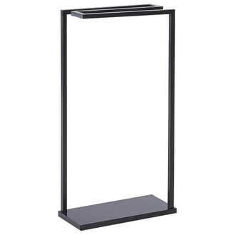 Beliani Beliani - Toallero De Metal Negro Mate Recubrimiento En Polvo 3 Rieles Accesorio De Pie Moderno Ba&ntilde;o Garcitas