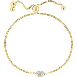Effy 14K Gold Plate Diamond Butterfly Bracelet - 0.04ct. in White at Nordstrom Rack