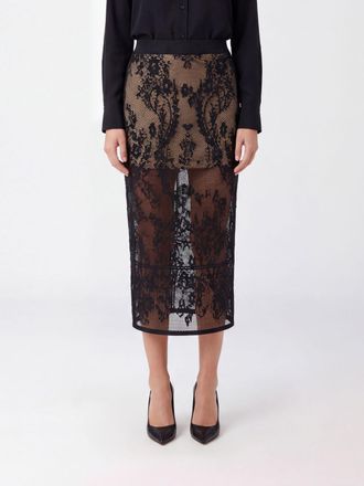 Twinset High-Waisted Lace Midi Pencil Skirt