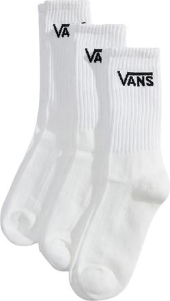 Vans Classic Crew Socks - Heren - Sokken - Wit - S - Katoen - Ondergoed