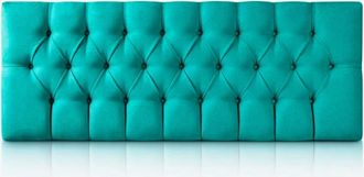 Colch&oacute;n Morfeo Cabecero tapizado bajo acolchado turquesa, cama 105 cm, 115x60 cm