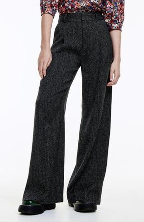 Smythe Pleated Tweed Pants in Black Tweed at Nordstrom Rack, Size 8