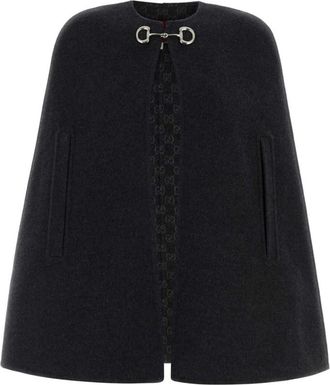Gucci Black Wool Blend Cape