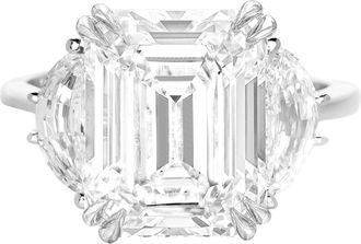 Verde 6ct IGI Certified Lab Grown Emerald Cut Diamond Ring